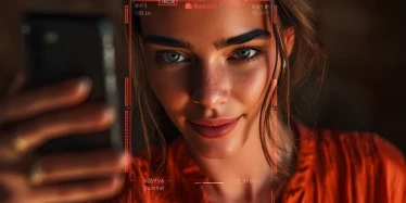 alaito_agency_woman_looking_into_smartphone_camera_while_adva_c5a1f04e
